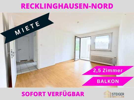 Gemütliche 2,5-Zimmer-Wohnung mit Loggia im 2. Obergeschoss in Recklinghausen Nord zu vermieten