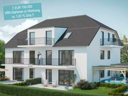 Hochwertige 4-Zimmerwohnung mit Westbalkon in KfW-40-QNG-Plus!