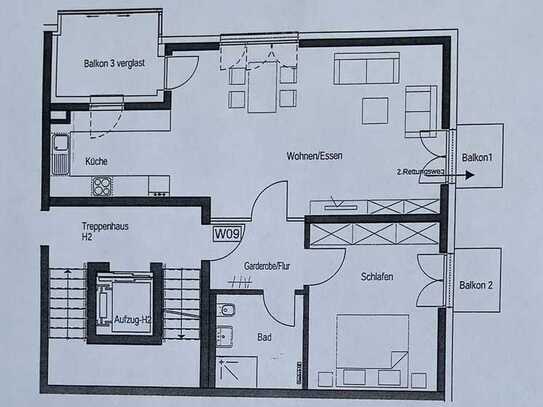 Stilvoll Wohnen am Königsturm - Lichtdurchflutete 2-Zimmer-Wohnung mit ca. 76m2