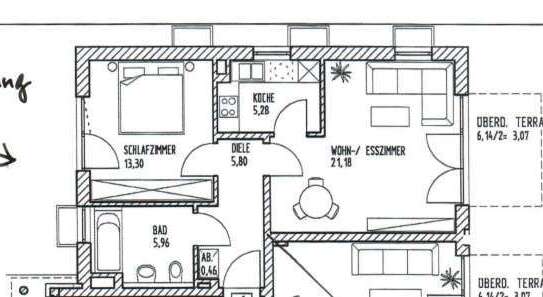 2-Zimmer-EG-Wohnung teilmöbliert mit Garten in Trudering