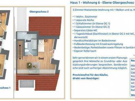 Wohnen auf 2 Etagen: Moderne 3-Zimmer-Maisonette-Wohnung mit 1 Balkon und 96 m² Wohnfläche!