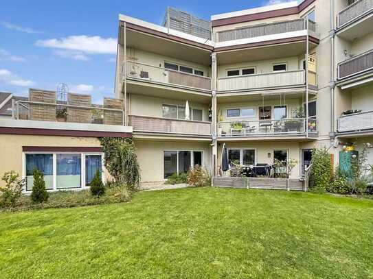 Teilsanierte 3-Zi.-Erdgeschosswohnung mit Stellplatz und herrlicher Süd-Terrasse mit Gartenblick