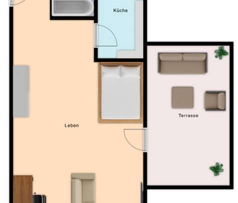 Modernisierte Penthouse-Wohnung mit großer Dachterrasse 1min von der S-Bahn Station Ledermuseum