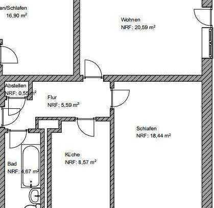 **Sofort verfügbar** Renovierte 2-Zimmer-Erdgeschosswohnung mit Balkon