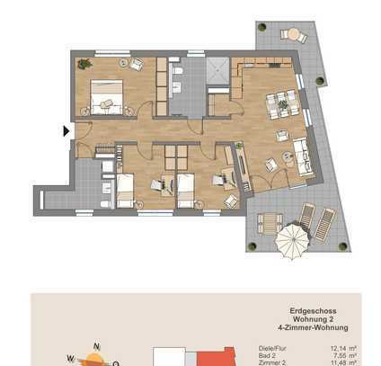 Ihr neues Zuhause! 4-Zi-Wohnung mit sonniger Terrasse und Garten, Aufzug und Tiefgarage