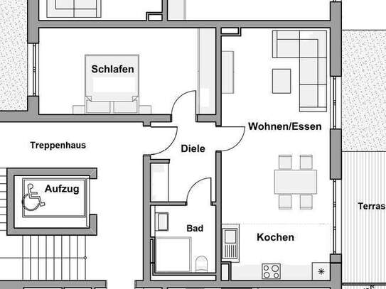 Neubau: 2-Zimmer Servicewohnung in Weilerswist Wohnung A13