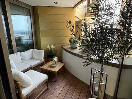 2-Zimmer-Traumwohnung mit Loggia, Blick auf den Hafen und hochwertiger Einbauküche am Zollhafen