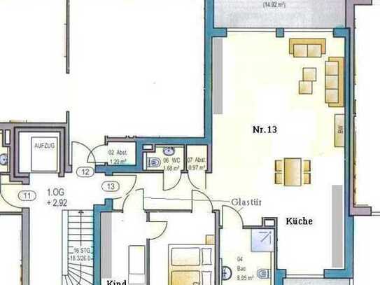 Barrierefreie Großraum-Wohnung Stadtmitte Balkone Einbauküche Tiefgarage