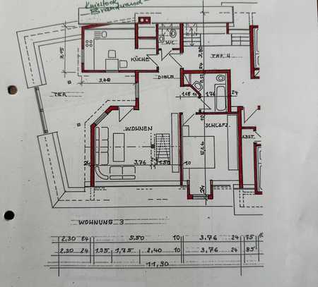 Ansprechende und gepflegte 3-Zimmer-Maisonette-Wohnung mit Einbauküche in Walldürn