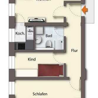 3-Raum-Whg., Paulusviertel, Einbauküche