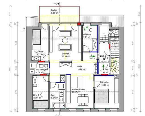 Erstbezug - Großzügige Wohnung mit Balkon im Peniger Zentrum