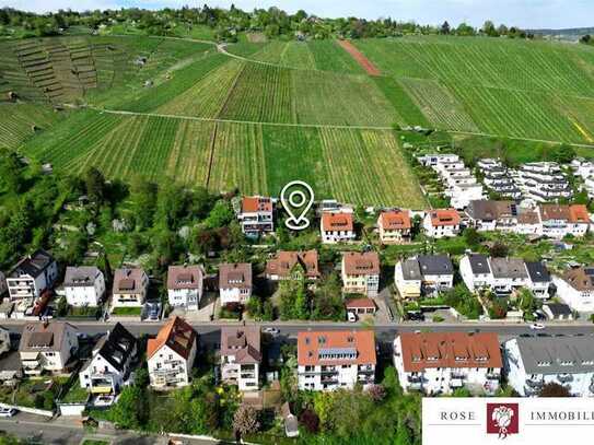 Baugrundstück mit Fernblick, Ortsrandlage und direkt angrenzend an die Weinberge