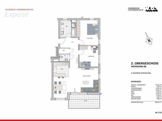 Geschmackvolle 3-Raum-Wohnung mit geh. Innenausstattung mit Balkon und EBK in Vaihingen an der Enz