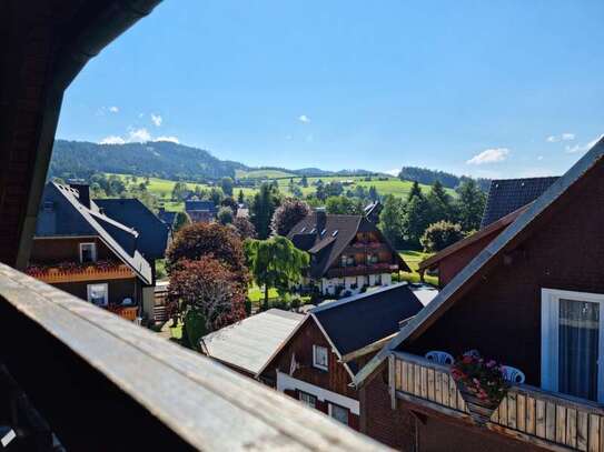 Gepflegte, helle DG-Wohnung mit zweieinhalb Zimmern sowie Balkon mitten in Hinterzarten