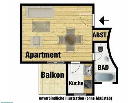 Schöne 1-Zimmer-Wohnung mit ca. 38 m² im 1. Obergeschoss mit Balkon!
