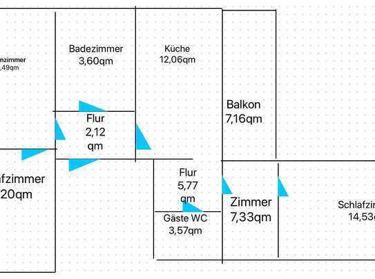 Etagenwohnung mit Balkon