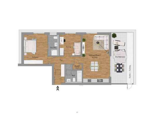 Stilvolle, neuwertige 3-Zimmer-Penthouse-Wohnung mit geh. Innenausstattung mit Balkon und EBK