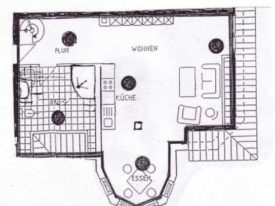 Gepflegte 2-Raum-Maisonette-Wohnung mit Balkon und Einbauküche in Pulheim