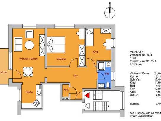 3-Zimmer-Wohnung in zentraler Lage