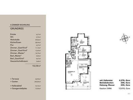 Geschmackvolle 4-Zimmer-Terrassenwohnung mit geh. Innenausstattung mit Balkon und EBK