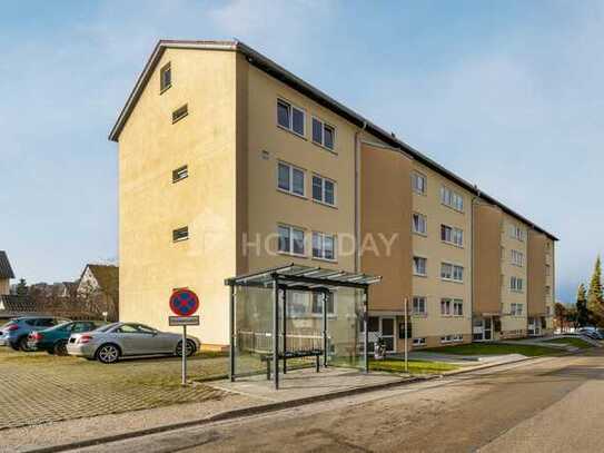 Gut vermietete 3 Zimmer Wohnung mit Balkon, Kamin zzgl. Stellplatz