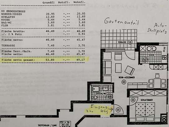 Sanierte 2 Zimmer EG Wohnung // Terrasse // Stellplatz // Küche