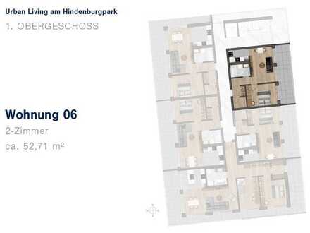 Neubau 2 Zimmer Wohnung mit großem Balkon