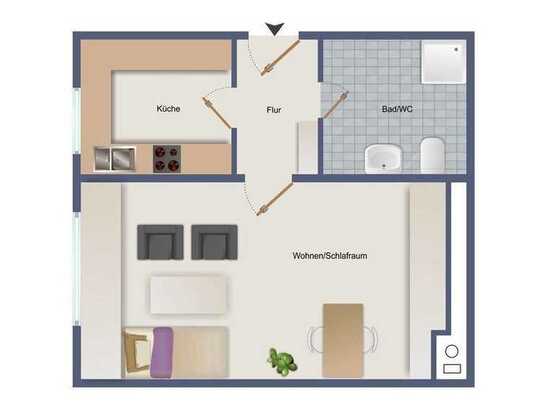 1-Zimmer Wohnung in Dossenheim mit KFZ-Stellplatz und Einbauküche