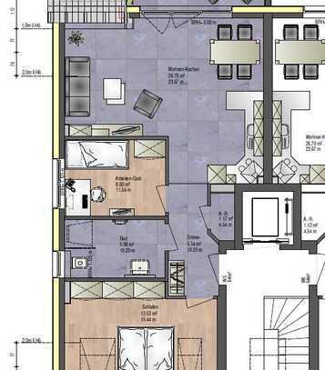 Erstbezug: Moderne Dachgeschosswohnung mit Balkon und Aufzug