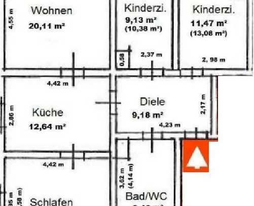 Gemütliche DG 4-Zimmer mit Laminat und Wannenbad in ruhiger Lage!