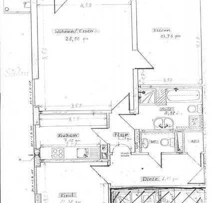 Ruhige, helle 3-Zimmer-Wohnung mit Südwest-Balkon in Erlangen-Tennenlohe