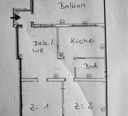 2,5-Zimmer-Wohnung mit großem Balkon in Maintal