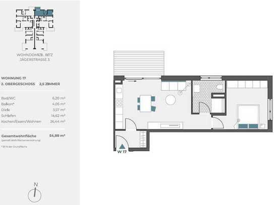 Perfekte Kapitalanlage - 2,5 Zimmer Wohnung mit durchdachtem Grundriss zum Wohlfühlen