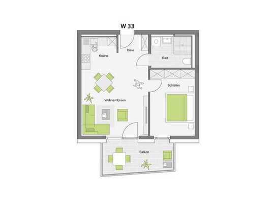 Betreutes Wohnen | 2-Zimmerwohnung im 2. Obergeschoss