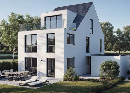 Bogenhausen: Neubau-DHH mit Dachterrasse beim Zamilapark