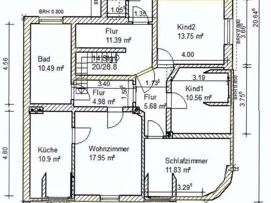 Werdau-Zentrum, 4-Zimmer-DG-Whg. mit sparsamer Gas-Etagenheizung