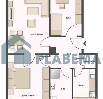 3- Zimmer- Wohnung mit Einbauküche und freien Parkflächen in der Umgebung