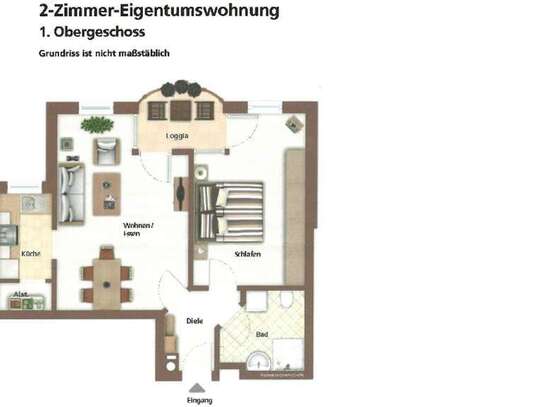 Geschmackvolle, gepflegte 2-Zimmer-Wohnung mit EBK in Warthausen