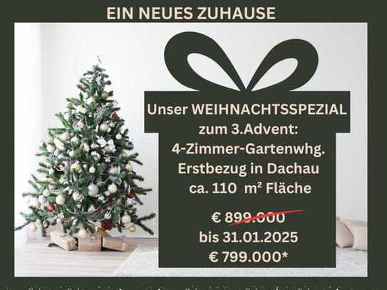 Gartenwohnung! Machen Sie sich das schönste Weihnachtsgeschenk: ein neues Zuhause!