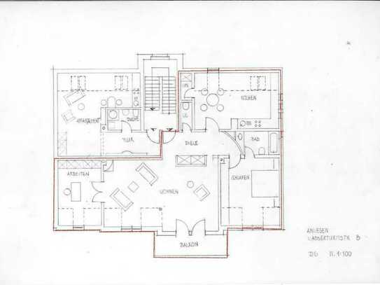 Altbau-Dachgeschosswohung mit Balkon in der Wasserturmstraße