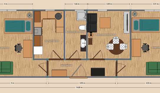 WG-Geeignete Schöne Zentrale drei Zimmer Wohnung in Essen, inklusive Küche, Möbel