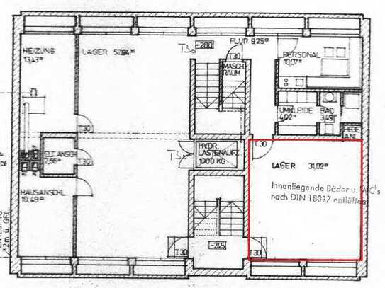 Lager-/Produktionsfläche im KG, 31 qm mit Lastenaufzug - Ortsmitte