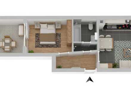 PROVISIONSFREI! 1,5-Zimmer-Wohnung mit Loggia und Kellerabteil in Ludwigshafen-Oppau.