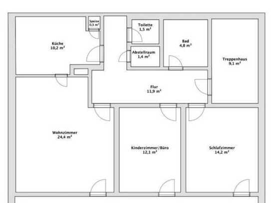 Schöne 3-Zimmer-Erdgeschosswohnung mit Terrasse und Gartenanteil in Waldsassen