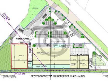 Projektierter Neubau: Verbrauchermarkt in Wiesau - ca. 661 m² zur Anmietung - Fläche bis ca. 1.000