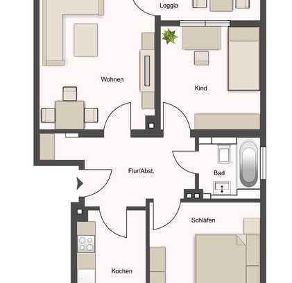 Moderne 3 Zimmer Wohnung in Bad Brückenau inkl. Stellplatz