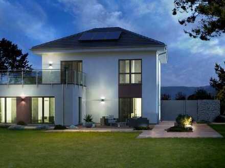 Moderne Stadtvilla mit stilvollem Design, als Ausbauhaus mit Vollkeller und Material