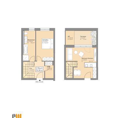 2 - Raum - Maisonettewohnung im Neubau Lutherstraße