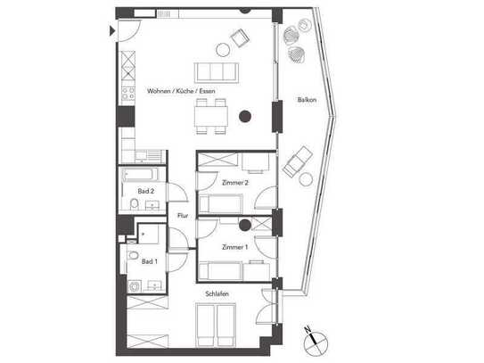 Wohnen mit Parkblick: 4-Zimmer-Loft-Apartment - 41
