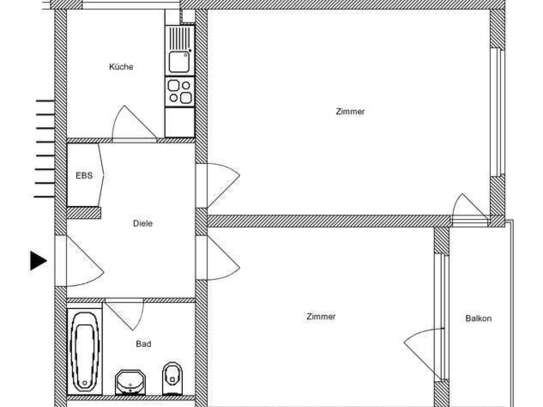 Sanierte 2 Zimmerwohnung mit Balkon